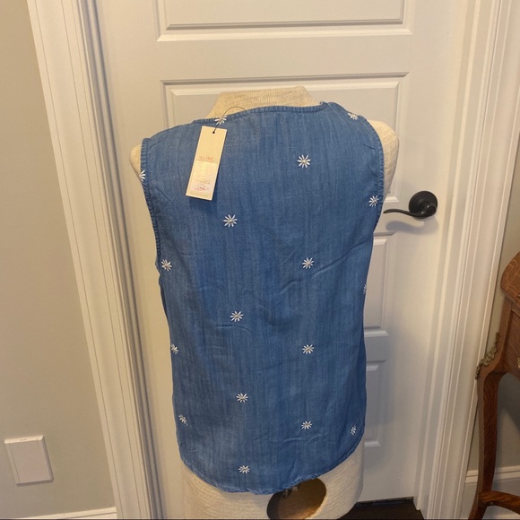Blue Sleeveless Crop Top Francesca's Denim Daisy - Picture 6 of 6